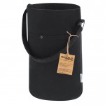 Bandolera en forma cilíndrica de canvas reciclado con gran capacidad cuarta vista