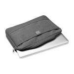 Funda para portátil de loneta color gris oscuro cuarta vista