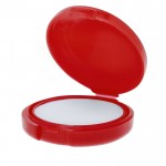 Bálsamo labial en estuche de color redondo con protección SPF15 color rojo primera vista