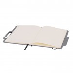 Libreta de tapa rígida y soporte lateral para el móvil hojas lisas octava vista