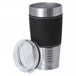 Vaso térmico de acero inoxidable con banda de PU a color 420ml tercera vista