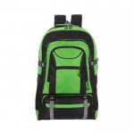 Mochila para viajes con múltiples bolsillos interiores y exteriores color verde claro primera vista
