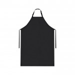 Delantal de material impermeable con cintas a juego 320 g/m2 color negro primera vista