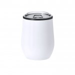 Vaso térmico de acero inoxidable con tapa transparente 330ml color blanco primera vista