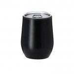 Vaso térmico de acero inoxidable con tapa transparente 330ml color negro primera vista