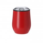 Vaso térmico de acero inoxidable con tapa transparente 330ml color rojo primera vista