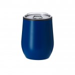 Vaso térmico de acero inoxidable con tapa transparente 330ml color azul primera vista