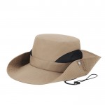 Gorro de poliéster estilo safari con cordón de transporte ajustable
