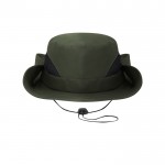 Gorro de poliéster estilo safari con cordón de transporte ajustable color verde primera vista