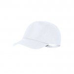 Gorra de poliéster RPET ajustable con hebilla metálica UV50 color blanco primera vista