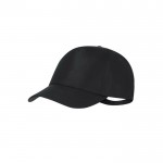 Gorra de poliéster RPET ajustable con hebilla metálica UV50 color negro primera vista