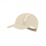 Gorra deportiva de microfibra con paneles transpirables color natural primera vista