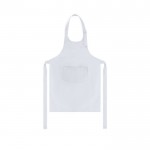Delantal para niños de algodón y poliéster con bolsillo doble frontal color blanco primera vista