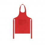 Delantal para niños de algodón y poliéster con bolsillo doble frontal color rojo primera vista