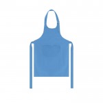 Delantal para niños de algodón y poliéster con bolsillo doble frontal color azul claro primera vista