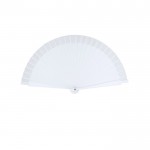 Abanico ligero unicolor de tela de poliéster personalizable color blanco primera vista