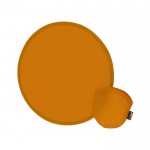 Frisbee de RPET de fácil plegado con funda individual a juego color naranja primera vista