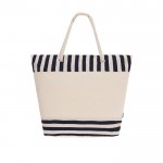 Bolsa de RPET con interior de aluminio y diseños con rayas color azul marino primera vista