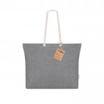 Bolsa de algodón reciclado y fuelle con asas de algodón 220 g/m2 color negro primera vista