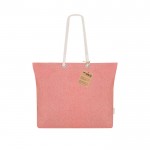 Bolsa de algodón reciclado y fuelle con asas de algodón 220 g/m2 color rojo primera vista