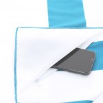 Toalla de playa con funda y bolsillo impermeable en la esquina 200 g/m2 séptima vista