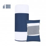 Toalla de playa con funda y bolsillo impermeable en la esquina 200 g/m2 color azul marino primera vista