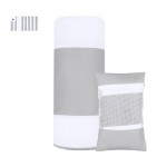 Toalla de playa con funda y bolsillo impermeable en la esquina 200 g/m2 color gris primera vista