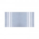 Fino pareo de algodón y poliéster de rayas y flecos blancos 150 g/m2 quinta vista