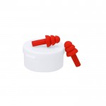 Tapones de silicona para los oídos en estuche blanco redondo