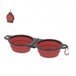 Doble bowl de 450ml cada uno para mascotas con mosquetón
