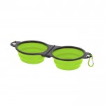 Doble bowl de 450ml cada uno para mascotas con mosquetón octava vista