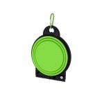 Doble bowl de 450ml cada uno para mascotas con mosquetón color verde claro primera vista