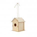 Casa de pájaros de madera con 6 pinturas a base de agua y pincel segunda vista