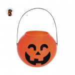 Cesta de halloween con diseño de calabaza y asa de agarre