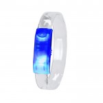 Pulsera para eventos con luces LEDs con interruptor de on/off color azul claro primera vista