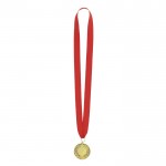 Medalla ganadora de acabado dorado con relieve en el borde