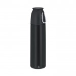 Termo con taza de 120ml de acero inoxidable reciclado 500ml color negro primera vista