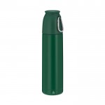Termo con taza de 120ml de acero inoxidable reciclado 500ml color verde primera vista