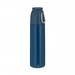 Termo con taza de 120ml de acero inoxidable reciclado 500ml color azul marino primera vista