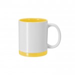 Taza de cerámica con detalles a color para sublimación 350ml color amarillo primera vista
