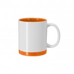 Taza de cerámica con detalles a color para sublimación 350ml color naranja primera vista