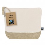 Neceser de algodón con certificación Fairtrade y base de yute color natural primera vista