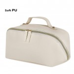 Elegante neceser de PU con amplio compartimiento y asa de transporte