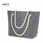 Bolsa de fieltro reciclado con asas de cordón de algodón y fuelle