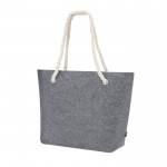 Bolsa de fieltro reciclado con asas de cordón de algodón y fuelle segunda vista