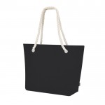 Bolsa de fieltro reciclado con asas de cordón de algodón y fuelle séptima vista