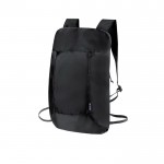 Mochila completamente plegable de RPET en varios colores color negro primera vista