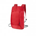 Mochila completamente plegable de RPET en varios colores color rojo primera vista
