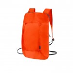 Mochila completamente plegable de RPET en varios colores color naranja primera vista