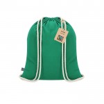 Mochila de cuerdas de algodón con certificación Fairtrade 140 g/m2 color verde primera vista